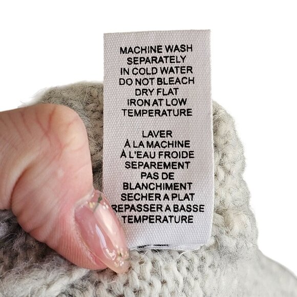 For The Republic Light Grey Turtle Neck Alpaca Blend Sweater Sz M - Picture 8 of 8